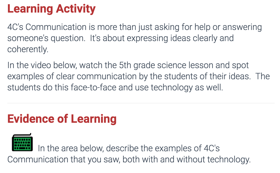  Campbell Union School District, Explore Communication lesson 